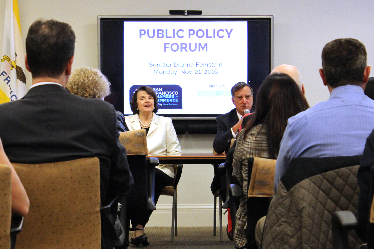 Senator Dianne Feinstein hosts a special Public Policy Forum at the Chamber